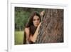 Beautiful Mysterious Woman in Forest-Lisa_A-Framed Photographic Print