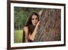 Beautiful Mysterious Woman in Forest-Lisa_A-Framed Photographic Print