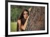 Beautiful Mysterious Woman in Forest-Lisa_A-Framed Photographic Print