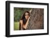 Beautiful Mysterious Woman in Forest-Lisa_A-Framed Photographic Print