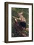 Beautiful Mysterious Woman in Forest-Lisa_A-Framed Photographic Print