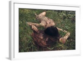 Beautiful Mysterious Woman in Forest-Lisa_A-Framed Photographic Print