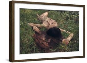 Beautiful Mysterious Woman in Forest-Lisa_A-Framed Photographic Print