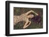 Beautiful Mysterious Woman in Forest-Lisa_A-Framed Photographic Print