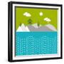 Beautiful Nature Background with River, Water, Green Trees and Mountains.-Allies Interactive-Framed Premium Giclee Print