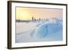 Beautiful Northern Winter Landscape - Sunset, Snow Covered Pine Trees and Big Snowbanks-Taiga-Framed Photographic Print