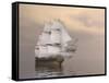 Beautiful Old Merchant Ship Sailing on Quiet Waters-null-Framed Stretched Canvas