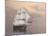 Beautiful Old Merchant Ship Sailing on Quiet Waters-null-Mounted Art Print