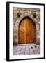 Beautiful Old Wooden Door with Iron Ornaments in a Medieval Castle-ccaetano-Framed Photographic Print