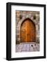 Beautiful Old Wooden Door with Iron Ornaments in a Medieval Castle-ccaetano-Framed Photographic Print