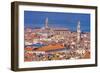 Beautiful orange roofs and neighborhoods, houses and church in Venice, Italy.-William Perry-Framed Photographic Print