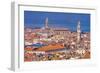 Beautiful orange roofs and neighborhoods, houses and church in Venice, Italy.-William Perry-Framed Photographic Print