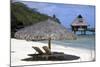 Beautiful Overwater Bungalow on Bora Bora, Tahiti with Thatched Umberella and Sun Lounges on the Be-Glen A Murray-Mounted Photographic Print