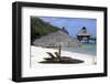 Beautiful Overwater Bungalow on Bora Bora, Tahiti with Thatched Umberella and Sun Lounges on the Be-Glen A Murray-Framed Photographic Print