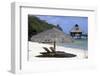 Beautiful Overwater Bungalow on Bora Bora, Tahiti with Thatched Umberella and Sun Lounges on the Be-Glen A Murray-Framed Photographic Print