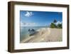 Beautiful palm fringed white sand beach in the turquoise waters of Tikehau, Tuamotus, French Polyne-Michael Runkel-Framed Photographic Print