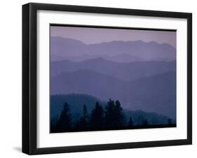 Beautiful Panoramic of Blue Ridge Mountains with a Blue Haze Covering Them-Michael Mauney-Framed Photographic Print