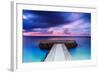 Beautiful Pier in Sunset, Dramatic Purple and Blue Cloudy Sky, Place for Romantic Dinner, Luxury Re-Anna Omelchenko-Framed Photographic Print