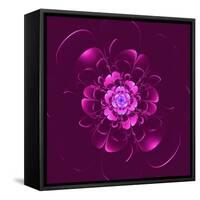 Beautiful Purple Flower on Purple Background-velirina-Framed Stretched Canvas