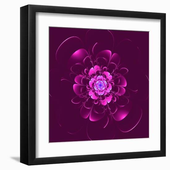 Beautiful Purple Flower on Purple Background-velirina-Framed Art Print