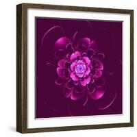 Beautiful Purple Flower on Purple Background-velirina-Framed Art Print