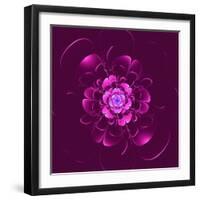 Beautiful Purple Flower on Purple Background-velirina-Framed Art Print