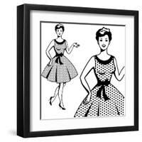 Beautiful Retro Girl in Pop Art Style-incomible-Framed Art Print