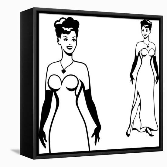 Beautiful Retro Girl in Pop Art Style-incomible-Framed Stretched Canvas