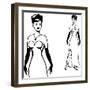 Beautiful Retro Girl in Pop Art Style-incomible-Framed Art Print