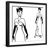 Beautiful Retro Girl in Pop Art Style-incomible-Framed Art Print