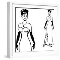 Beautiful Retro Girl in Pop Art Style-incomible-Framed Art Print