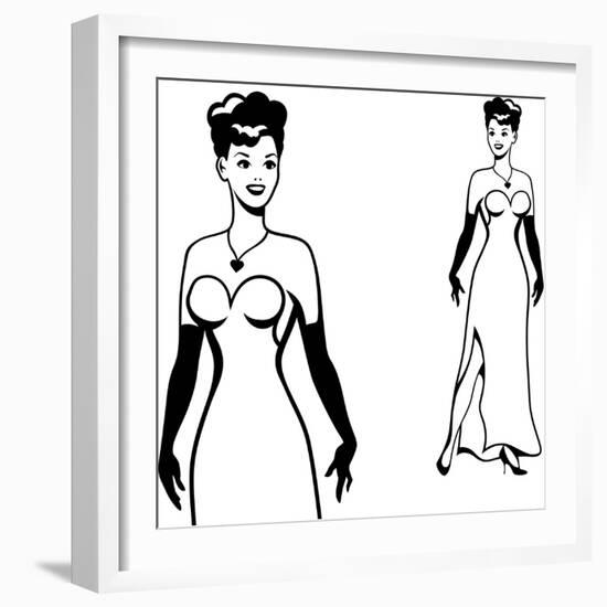 Beautiful Retro Girl in Pop Art Style-incomible-Framed Art Print