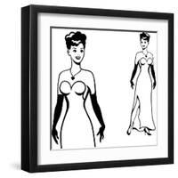 Beautiful Retro Girl in Pop Art Style-incomible-Framed Art Print