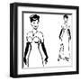 Beautiful Retro Girl in Pop Art Style-incomible-Framed Art Print