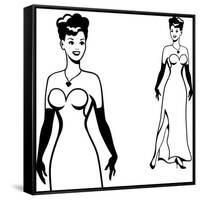 Beautiful Retro Girl in Pop Art Style-incomible-Framed Stretched Canvas