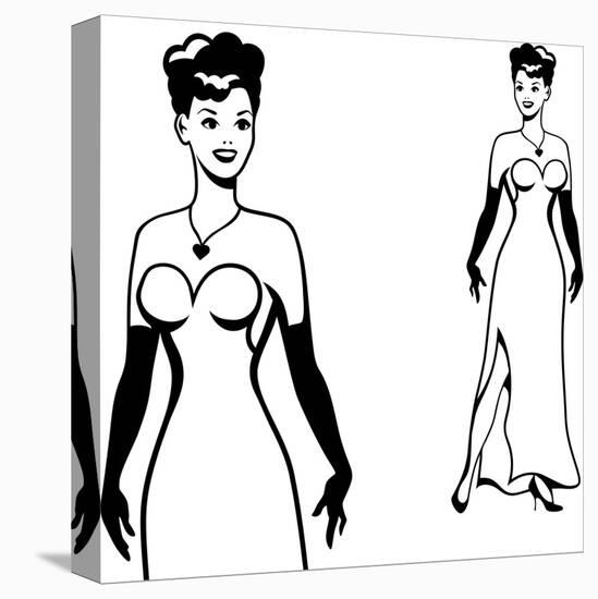 Beautiful Retro Girl in Pop Art Style-incomible-Stretched Canvas