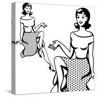 Beautiful Retro Girl in Pop Art Style-incomible-Stretched Canvas