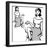 Beautiful Retro Girl in Pop Art Style-incomible-Framed Art Print