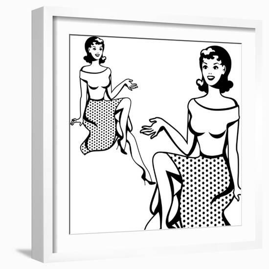 Beautiful Retro Girl in Pop Art Style-incomible-Framed Art Print