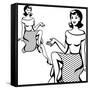 Beautiful Retro Girl in Pop Art Style-incomible-Framed Stretched Canvas