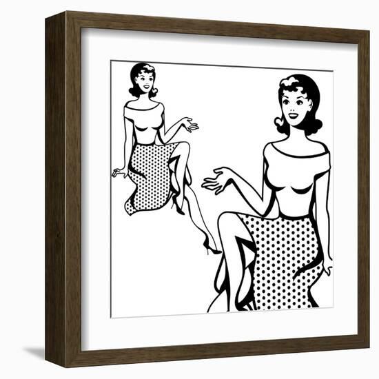 Beautiful Retro Girl in Pop Art Style-incomible-Framed Art Print