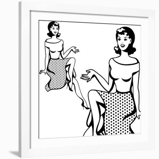 Beautiful Retro Girl in Pop Art Style-incomible-Framed Art Print