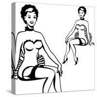 Beautiful Retro Girl in Pop Art Style-incomible-Stretched Canvas