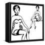 Beautiful Retro Girl in Pop Art Style-incomible-Framed Stretched Canvas