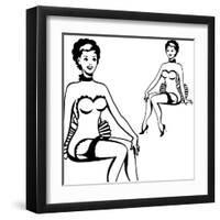 Beautiful Retro Girl in Pop Art Style-incomible-Framed Art Print