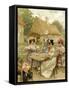 Beautiful Rich Women Taking Tea at a Farm.-null-Framed Stretched Canvas