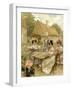 Beautiful Rich Women Taking Tea at a Farm.-null-Framed Giclee Print