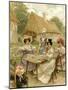 Beautiful Rich Women Taking Tea at a Farm.-null-Mounted Giclee Print