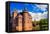 Beautiful Romantic Holland Castle on Water De Haar-Maugli-l-Framed Stretched Canvas