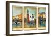 Beautiful Romantic Venice- Retro Cards-Maugli-l-Framed Premium Giclee Print